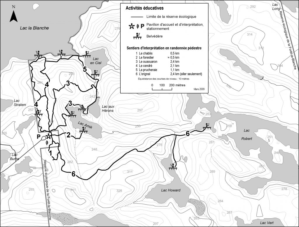 Carte des sentiers de la Forêt-la-Blanche